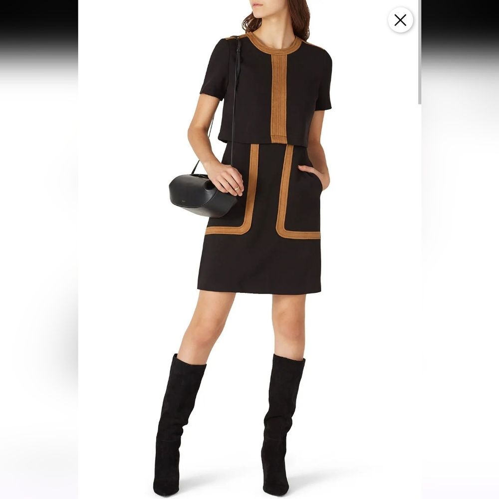 Toccin NY Plus Black Faux Suede Sheath Dress Size 20
